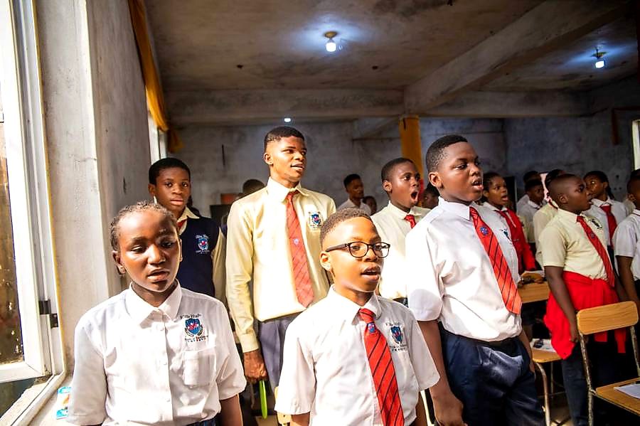 Students singing